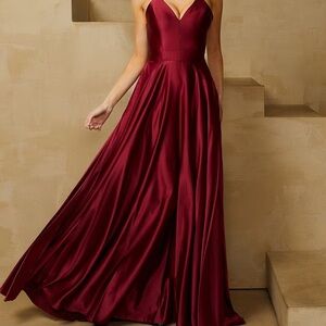 B Darling Elegant Burgundy Evening Prom Gown
